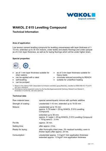 WAKOL Z 615 Levelling Compound