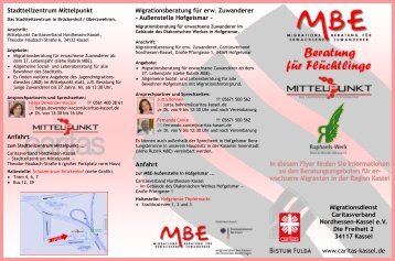 Flyer Migrationsberatung in Kassel - Jugendmigrationsdienst ...