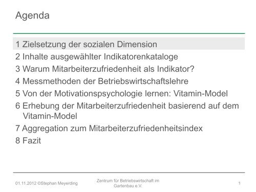 Mitarbeiterzufriedenheit als Indikator für die - Zentrum für ...