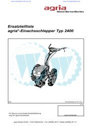 Ersatzteilliste agria®-Einachsschlepper Typ 2400