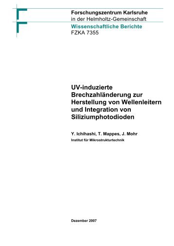 UV-induzierte Brechzahländerung zur Herstellung von Wellenleitern ...