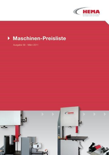 Maschinen-Preisliste - Hema