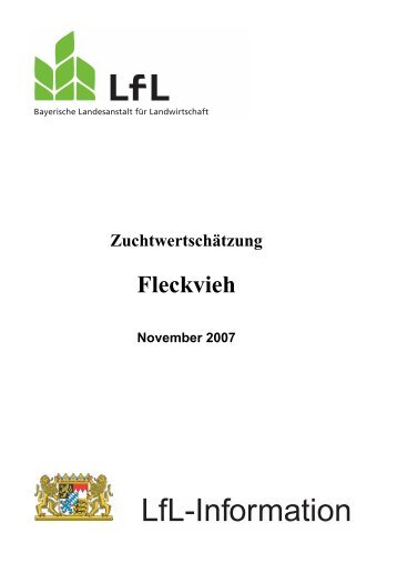 Zuchtwertschätzung Fleckvieh - Bayerische Landesanstalt für ...