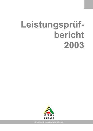 Leistungsprüf- bericht 2003 - Sachsen-Anhalt