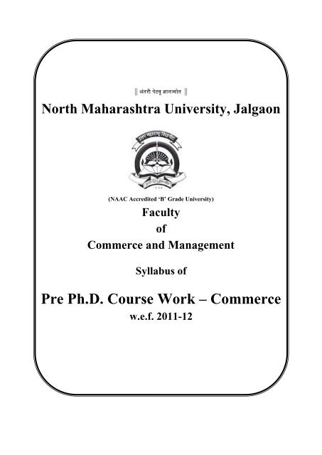 Syllabus of - North Maharashtra University