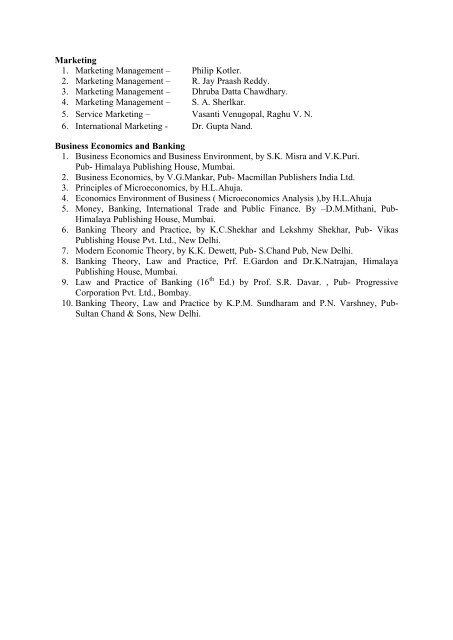 Syllabus of - North Maharashtra University