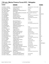 11th ann. Marine Finance Forum NYC - Delegates - Marine Money