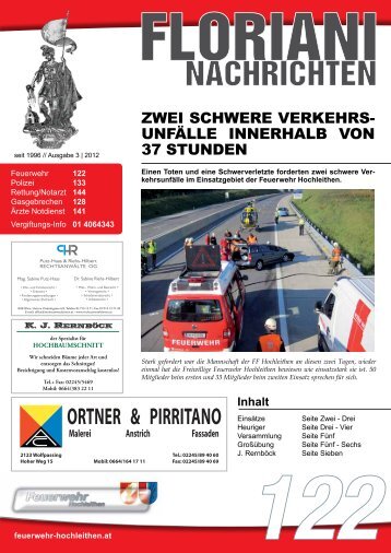 VERKEHRSuNFALL - Freiwillige FEUERWEHR | Hochleithen