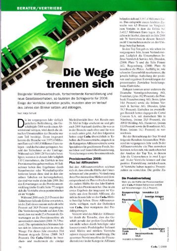 Hitliste der Finanzvertriebe 2008 - BSC GmbH