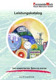 Leistungskatalog FernmeldeWerk Raum München GmbH