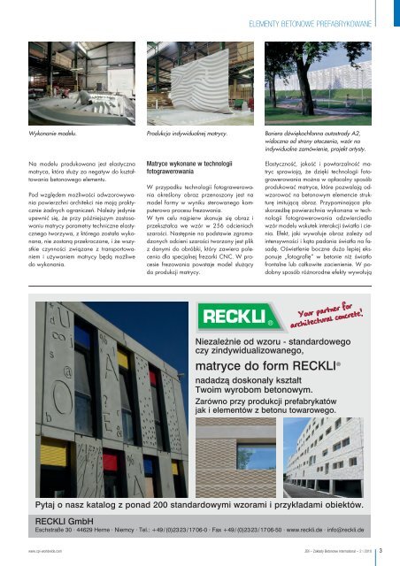 Zakłady Betonowe International ZBI 02/10 - RECKLI GmbH