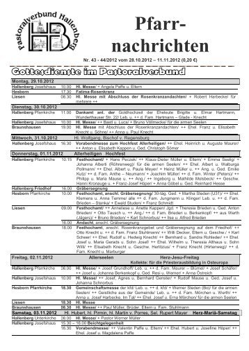 Pfarr- nachrichten - Pastoralverbund Hallenberg