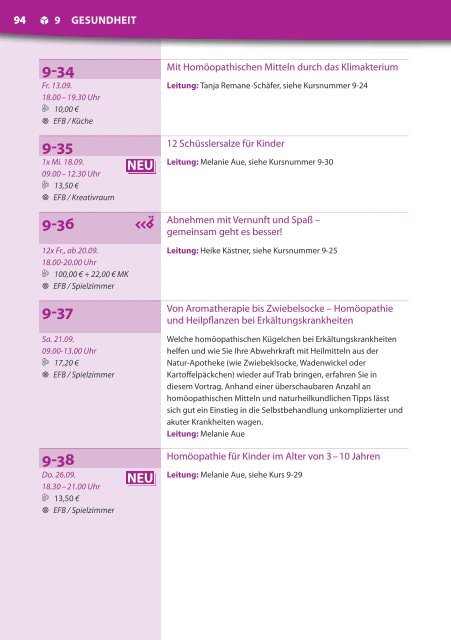 2013Programm - Evangelische Familienbildungsstätte Hildesheim