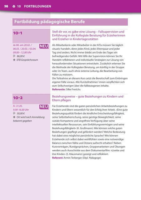 2013Programm - Evangelische Familienbildungsstätte Hildesheim