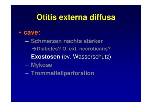 ORL Probleme in der Praxis - Vereinigung Zuercher Internisten