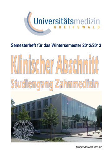 Semesterheft für das Wintersemester 2012/2013 - in der ...