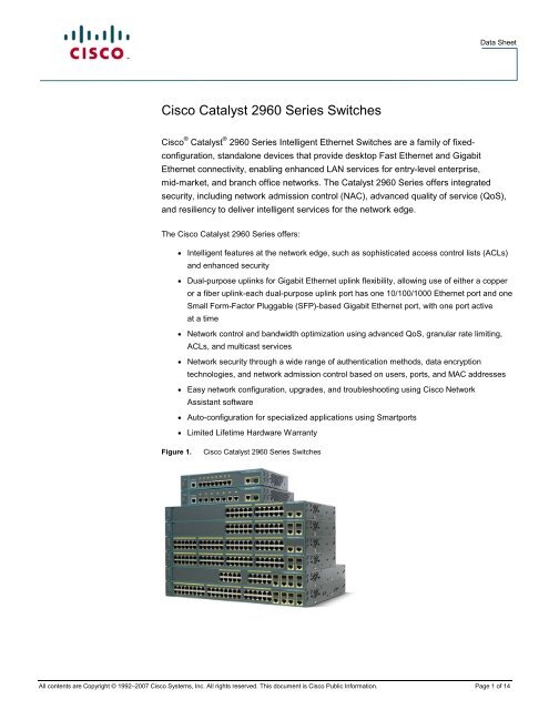 Cisco Catalyst 2960 Series Switches - ESC Electronic Service Center