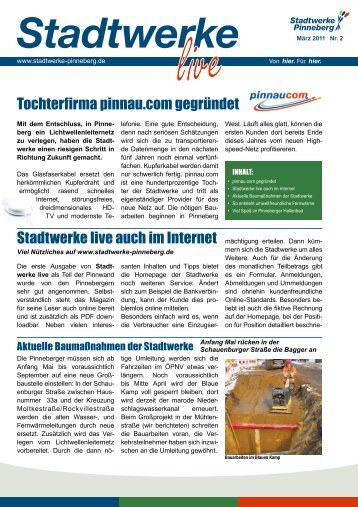 Tochterfirma pinnau.com gegründet Stadtwerke live auch im Internet