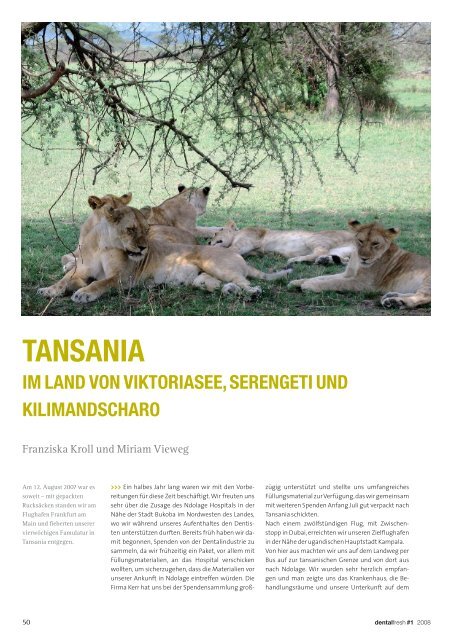 Tansania - Im Land von Viktoriasee, Serengeti und ... - zahniportal.de