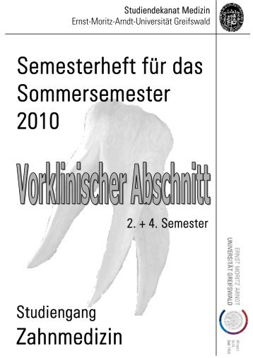 Semesterheft für das Sommersemester 2010 - Ernst-Moritz-Arndt ...