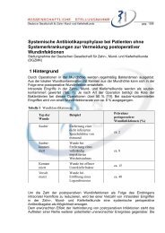 Systemische Antibiotikaprophylaxe bei Patienten ohne - Deutsche ...