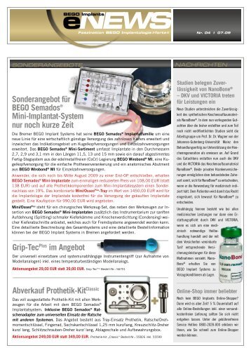 Sonderangebot für BEGO Semados® Mini-Implantat-System nur ...