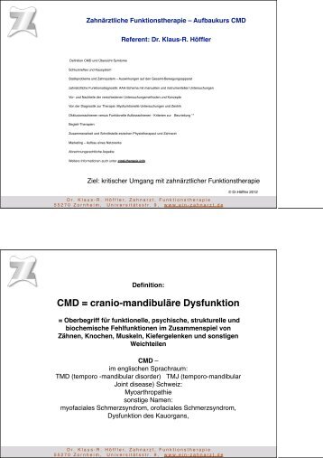 Abtasten - CMD - carnio-mandibuläre Dysfunktion