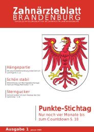 Zahnärzteblatt - Kassenzahnärztliche Vereinigung Land Brandenburg