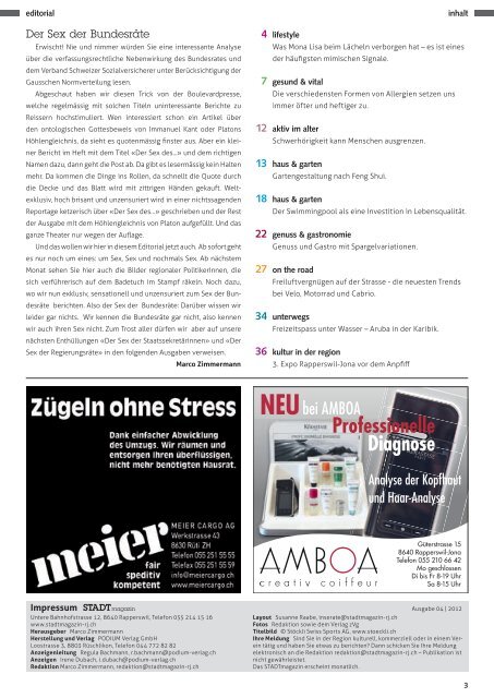 Ausgabe April 2012 - STADTmagazin Rapperswil-Jona