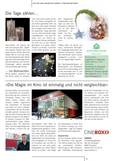 Ausgabe Dezember 2010 - STADTmagazin Rapperswil-Jona