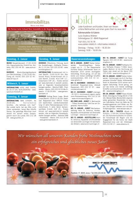 Ausgabe Dezember 2010 - STADTmagazin Rapperswil-Jona