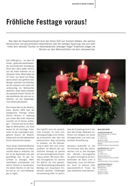 Ausgabe Dezember 2010 - STADTmagazin Rapperswil-Jona