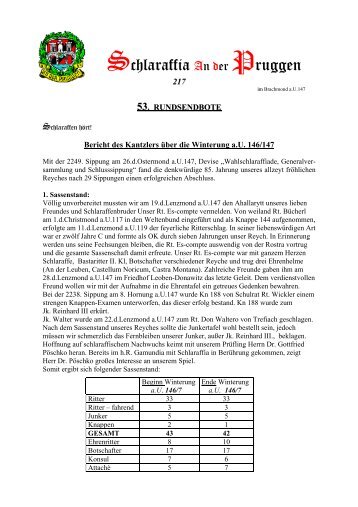 Bericht des Kantzlers über die Winterung 146/147 - CALENdeRsign