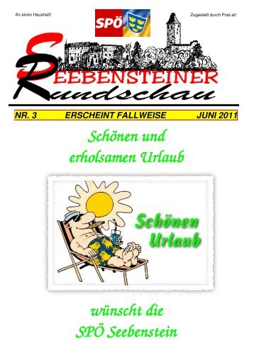NR. 3 ERSCHEINT FALLWEISE JUNI 2011 - Seebenstein