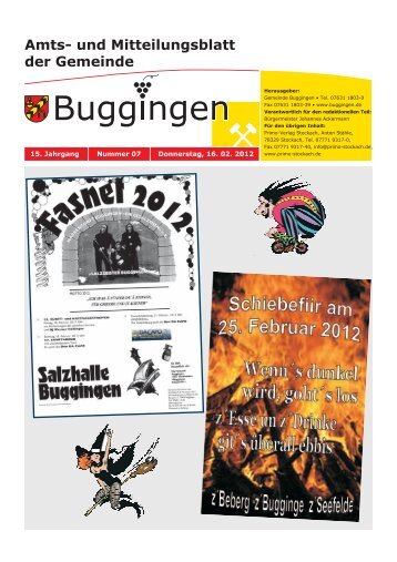 Amts- und Mitteilungsblatt der Gemeinde - Buggingen