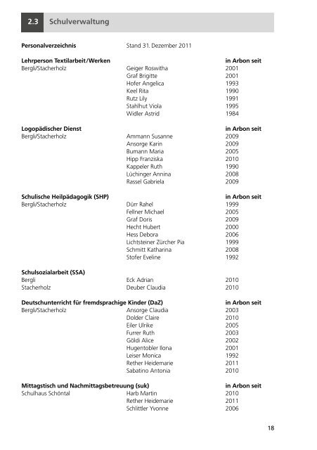 Jahresrechnung - Primarschulgemeinde Arbon