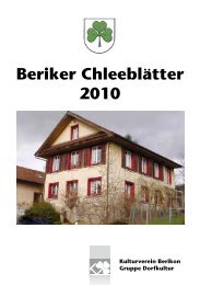 Beriker Chleeblätter 2010 - Kulturverein Berikon