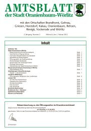 der stadt Oranienbaum-Wörlitz - Wörlitzer Winkel