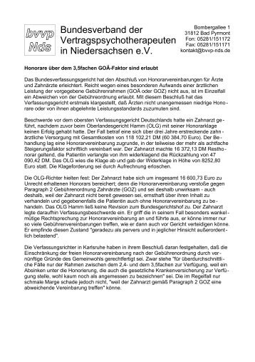 Gebührenordnung für Ärzte (GOÄ) (pdf - Datei) - Bundesverband der ...