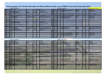 Vorlesungsplan der Fakultät Informatik und Wirtschaftsinformatik an ...