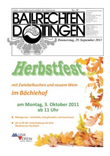 Ausgabe Nr. 39/2011 - Ballrechten-Dottingen