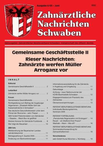 Gemeinsame Geschäftsstelle II Rieser Nachrichten: Zahnärzte ...