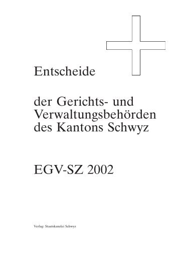 EGV-SZ 2002 - Kantonsgericht Schwyz