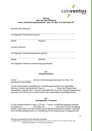Mustervertrag [PDF] - Conventus GmbH