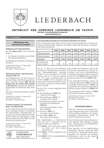 Für Sie Abfall - Gemeinde Liederbach am Taunus