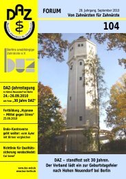 DAZ-Forum 104 (als PDF) - Deutscher Arbeitskreis für Zahnheilkunde