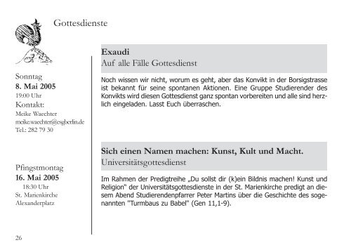 Sommersemester 2005 - ESG Berlin