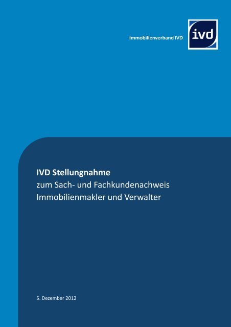 IVD Stellungnahme zum Sach- und Fachkundenachweis ...