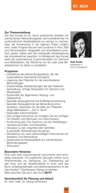 Programmheft für Zahnmedizinische Fachangestellte 2. Halbjahr 2008