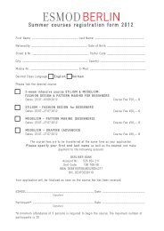 Summer courses registration  form 2012 -  Esmod